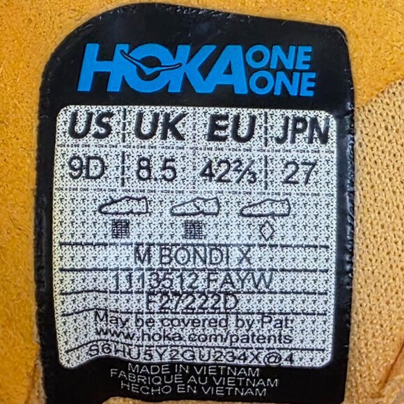 HOKA Bondi X road running shoes size 9 - Picture 11 of 11